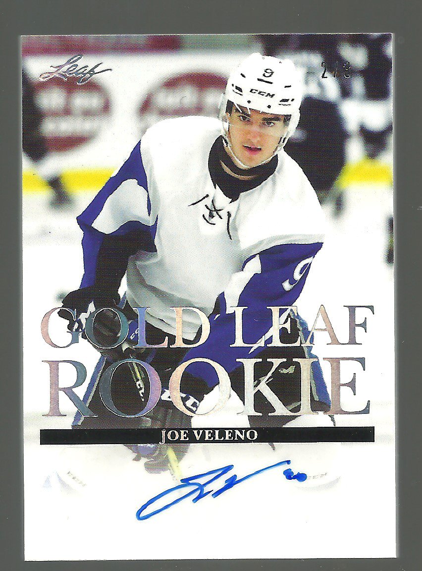 2017-18 Leaf Gold Leaf Rookie Auto Silver #GLRJV1 Joe Veleno 2/3 (image for) 2017-18 Leaf Gold Leaf Rookie Auto Silver #GLRJV1 Joe Veleno 2/3